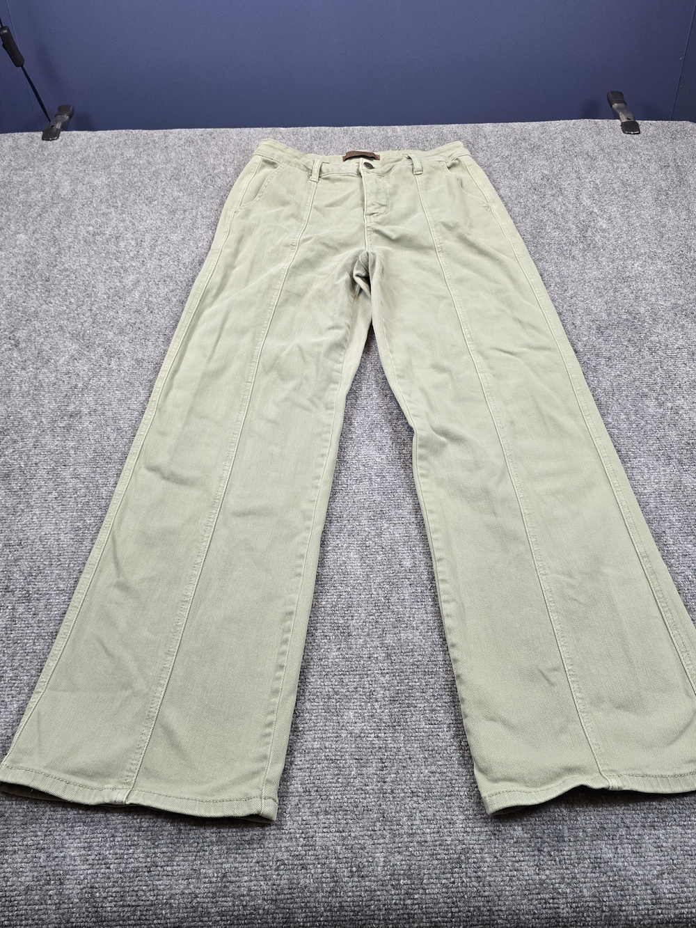 Judy Blue Womens 29 Sage Green High Rise Wide Leg Pants Relaxed Stretch